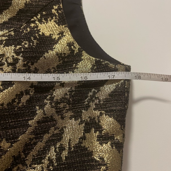 COCO Couture gorgeous black gold jacquard print sheath dress SZ 10 - Picture 5 of 7